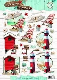 Knipvel nr.1343 A4 Summer at the beach p/vel