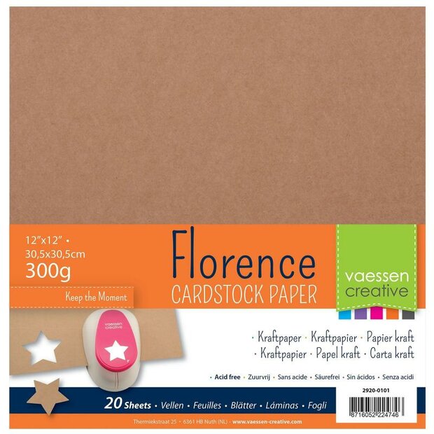 Karton kraft 30.5x30.5cm 300gr p/20vel Florence