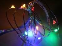 Lampjes multi kleur 10 lampjes platte batterij p/st lichtjes