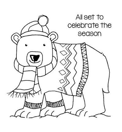 Clear stamp Seasonal Bear beer me sjaal p/set