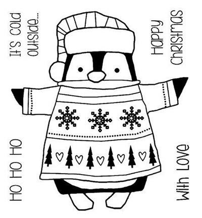 Clear stamp Wrapped Penguin p/set