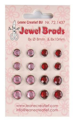 Jewel brads bordeaux/lichtroze p/set