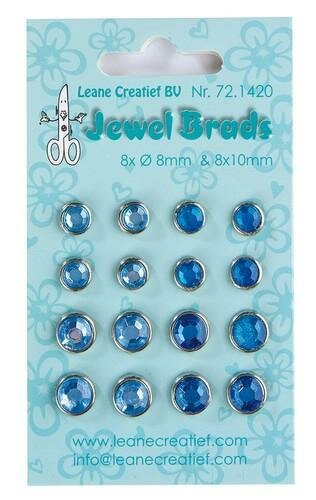 Jewel brads  donkerblauw/lichtblauw p/set