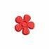 Bloemen rood stof effen 20mm p/4st