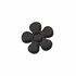 Bloemen zwart stof effen 20mm p/4st