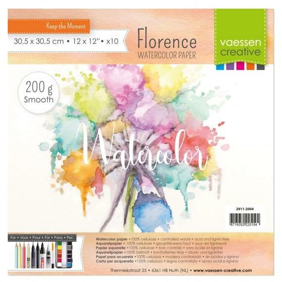 Papier 30.5x30.5cm 200gr smooth p/10vel Aquarelblok
