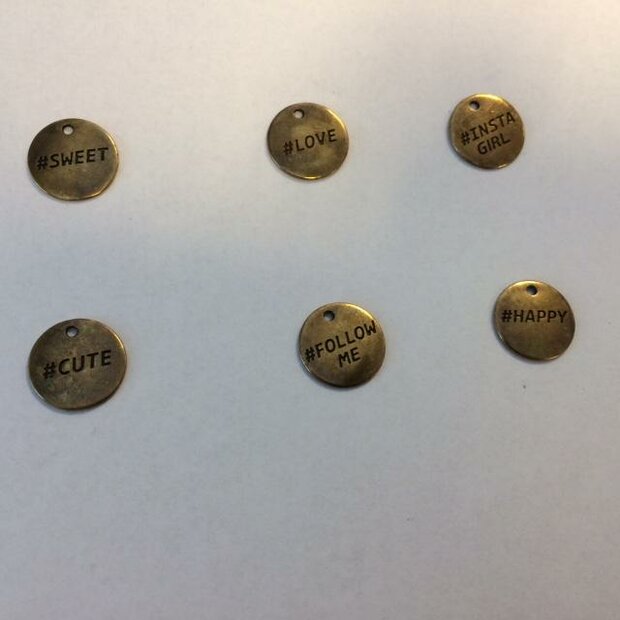 Bedel #love 19mm p/st brons