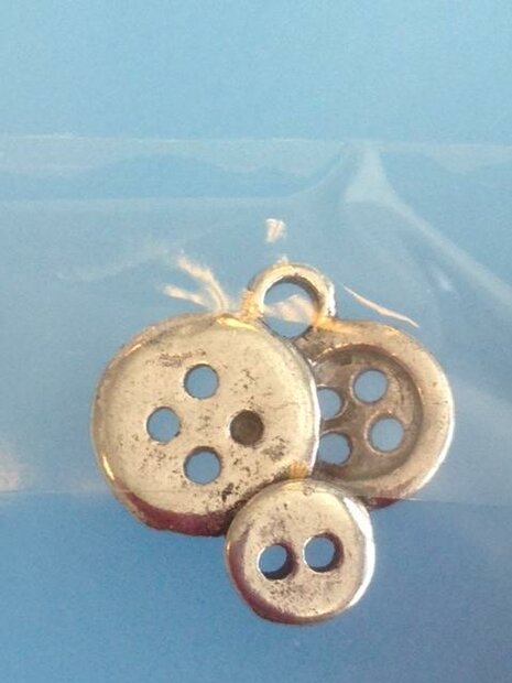 Knoop zilver 1.5x1.5cm p/st Bedel 