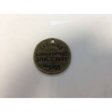 Bedel brons munt 2cm p/st