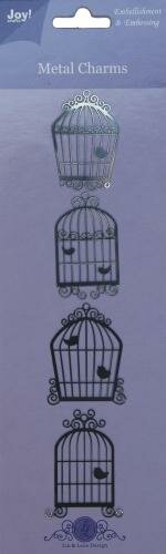 Bedel zilver vogelkooitje 40mm p/4st