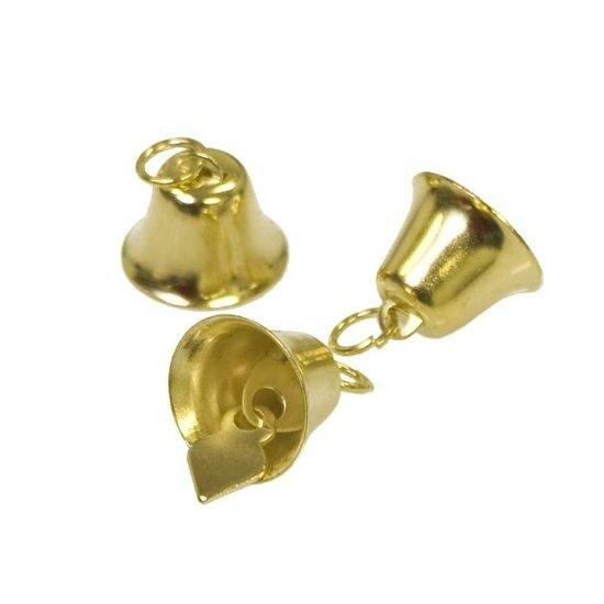 Belletjes goud 2.5cm p/5st klok