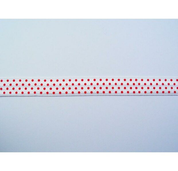 Lint wit/rood 20mm p/mtr Biasband 