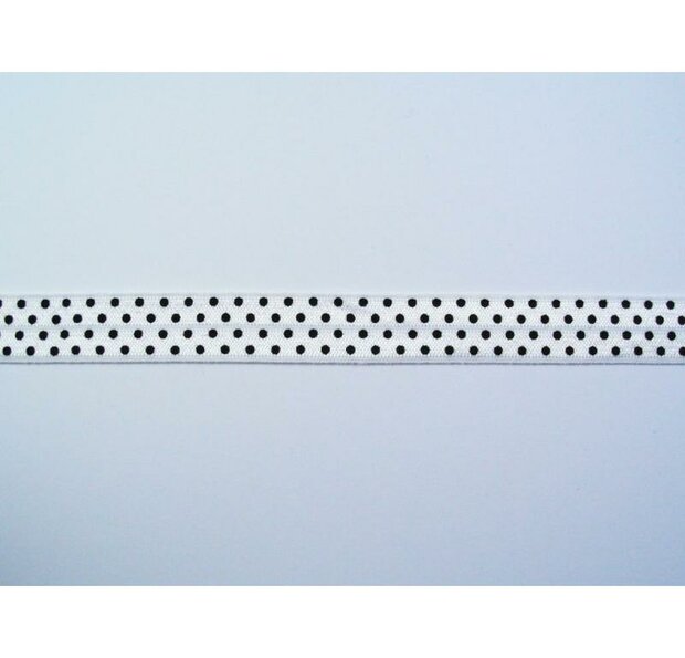 Lint offwhite/zwart 20mm p/mtr Biasband 