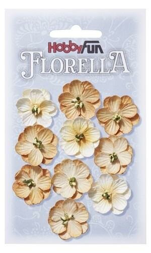 Bloemen beige 2.5cm p/10st