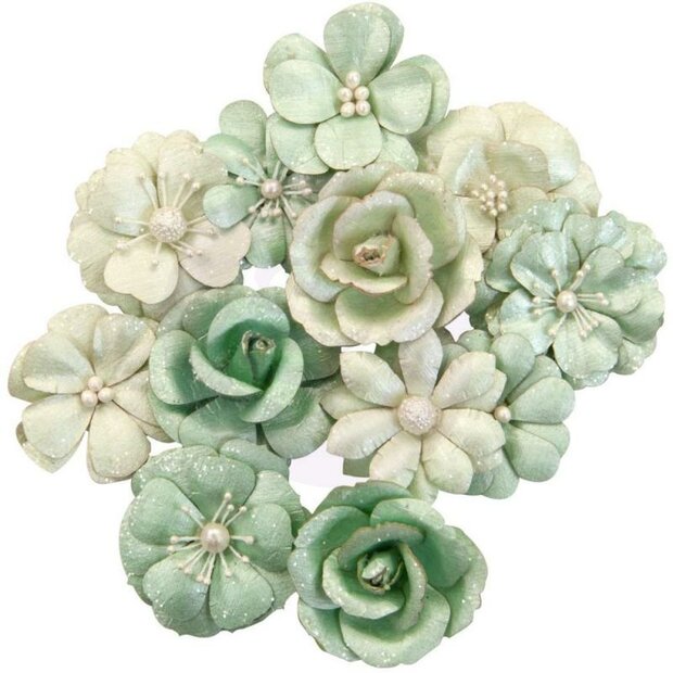Bloemen Basil/Apricot Honey p/set mintgroen