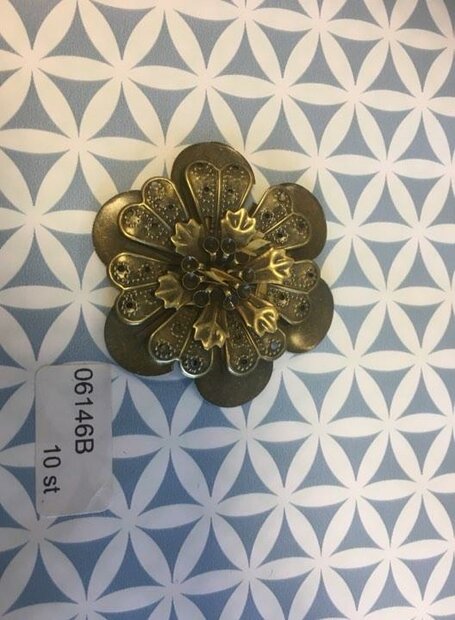 Bloem 6 bladeren 4 lagen 5cm p/st brons