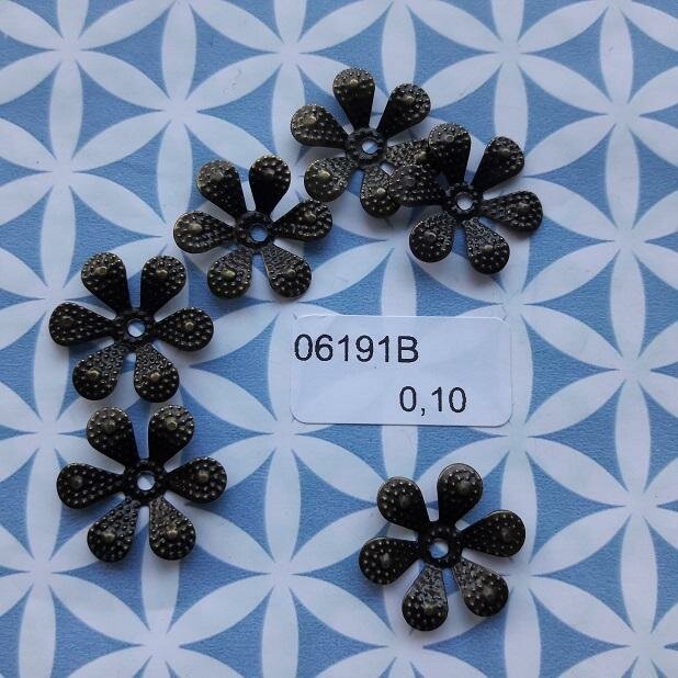 Brons mini dichte bloem 1.5cm p/st brons