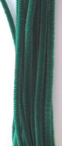 Chenille draad 0.6x30cm p/20st donkergroen