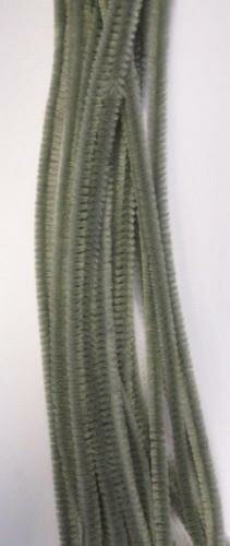 Chenille draad 0.6x30cm p/20st grijs