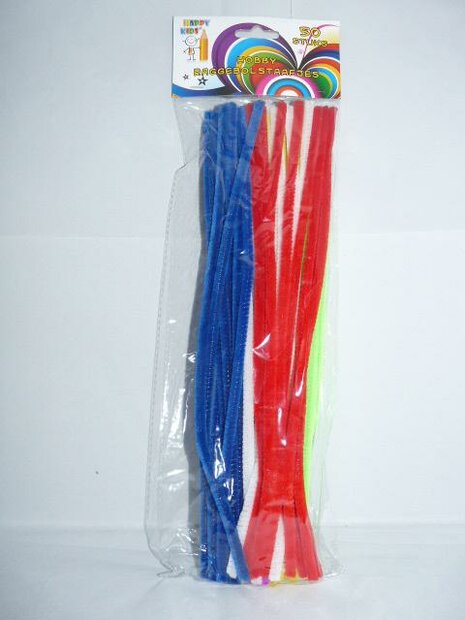 Chenille draad p/50st diverse kleuren