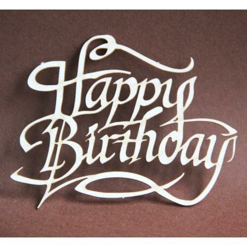 Chipboard text Happy Birthday p/st