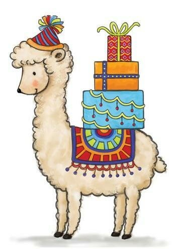 Clear stamp Birthday Lama A7 per set