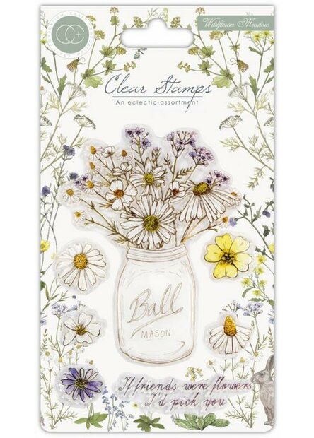 Clear stamp bloemen in vaas Wildflower Meadow p/st