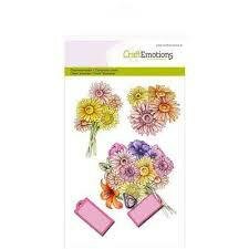 Clear stamp bloemen met 2 labels A6 p/st