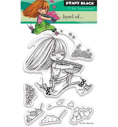 Clear stamp Bowl Of meisje met schaal p/st
