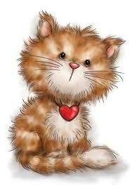 Clear stamp Cat with Heart A7 p/st