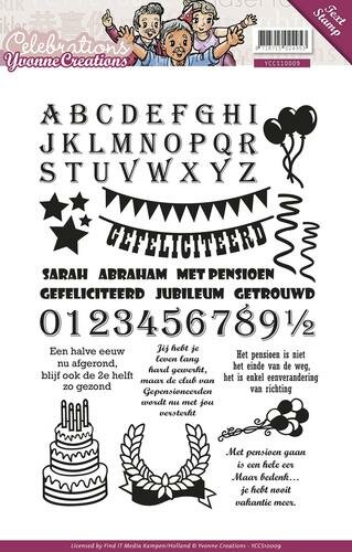 Clear stamp Celebrations Tekst p/st