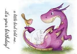 Clear stamp draak met vogel A7 p/st