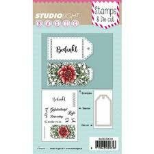 Clear stamp &amp; stans gefeliciteerd / beterschap p/set