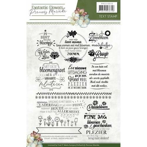 Clear stamp Fantastic Flowers text p/st