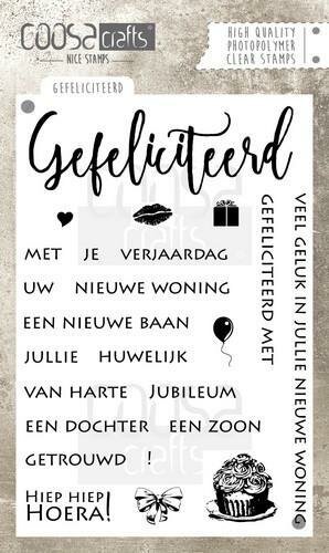 Clear stamp Gefeliciteerd A6 p/st