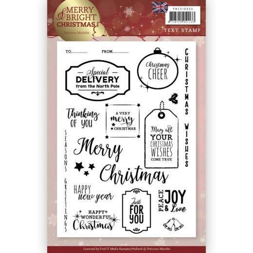 Clear stamp Merry and Bright Christmas ENG p/st