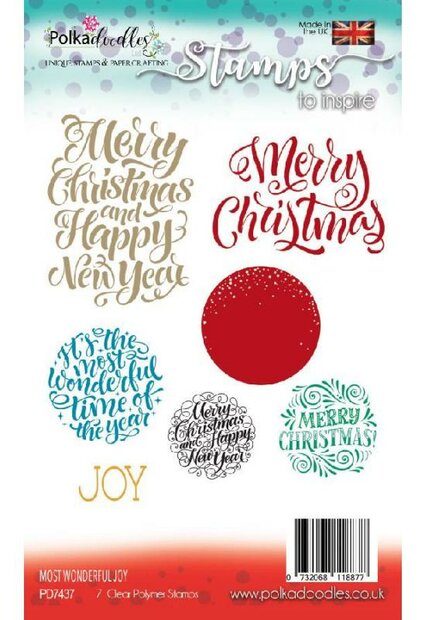 Clear stamp Most Wonderful Joy Sentiments p/st