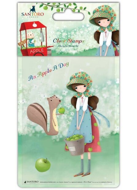 Clear stamp santoro An apple a day A6 p/st