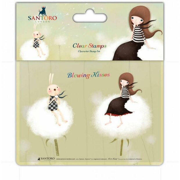 Clear stamp santoro Meisje op paardenbloem A5 p/st