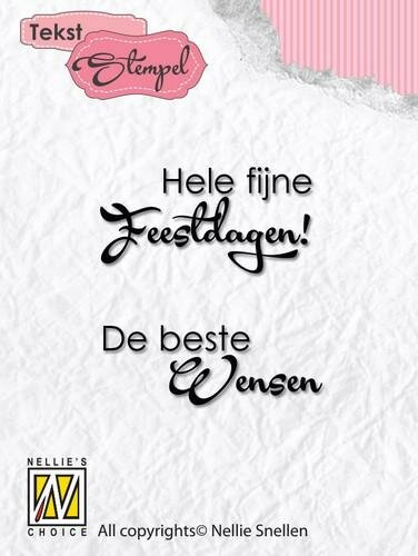 Clear stamp Tekst Fijne feestdagen beste wensen p/st