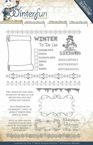 Clear stamp Winterfun Tekst p/st