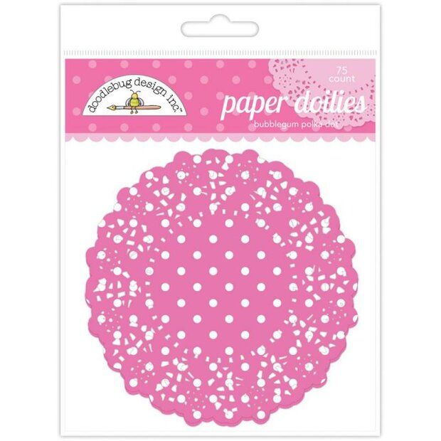 Doilies fuchsia met stip 11.4cm p/5st