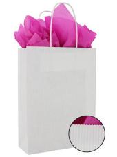  Draagtas 14x7x19cm wit p/50st papier gedraaid