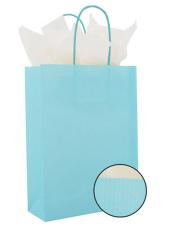  Draagtas 14x7x19cm blauw p/50st papier gedraaid