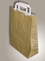 Draagtas 32x15x43cm p/50st goudpapier platte handgreep