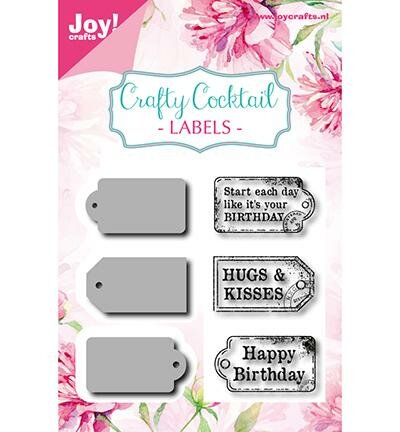 Clear stamp en stans Labels 37.5x20.5mm p/st