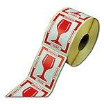 Stickers BREEKBAAR/FRAGILE met glas 80x100mm p/100st