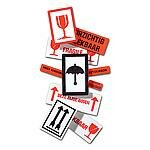 Stickers wit/rood DEZE ZIJDE BOVEN 134x50mm p/500st