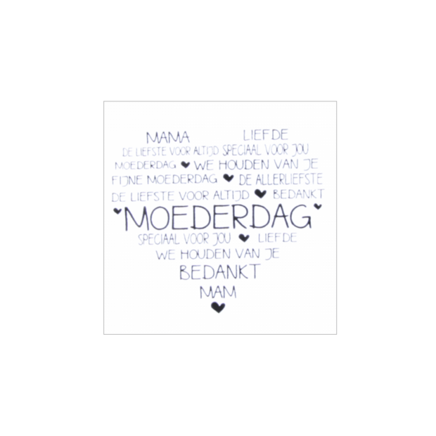 Stickers Moederdag vierkant met hart 35x35mm p/20st
