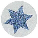 Stickers Ster glitter 3.5 cm inhoud 20 stuks zilver